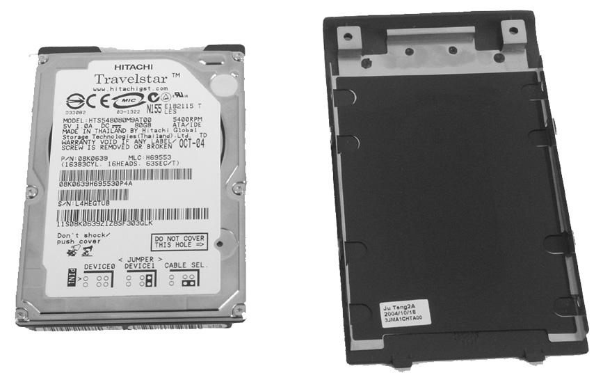 2 Slide the new hard drive kit into your notebook, then replace the cover screws. 3 Insert the battery and turn your notebook over. 4 Connect the power adapter, modem cable, and network cable.