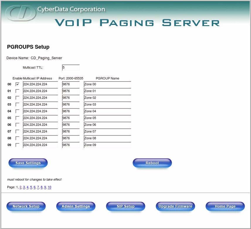 Implementing the VoIP Paging Server Set up the PGROUPS 17 2.5 Set up the PGROUPS Note A PGROUP is a way of assigning multicast addresses and port numbers when configuring multicast paging speakers.