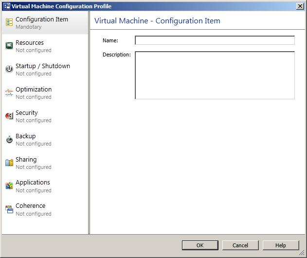Technical Reference Virtual Machine Configuration Profile Dialog Use this dialog to create a configuration item containing Parallels virtual