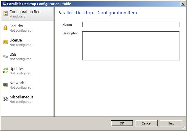 Technical Reference Parallels Desktop Configuration Profile Dialog Use this dialog to create a Parallels Desktop configuration