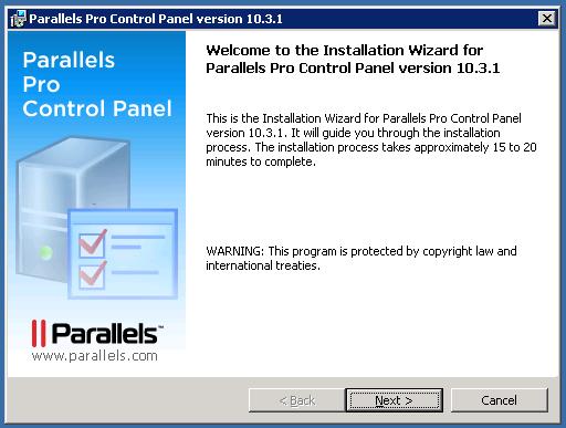 Installing Parallels Pro Control Panel 10.3.1 19 Installing Parallels Pro Control Panel 10.3.1 Before starting the Parallels Pro Control Panel installation, ensure that the server where you are installing Parallels Pro Control Panel 10.
