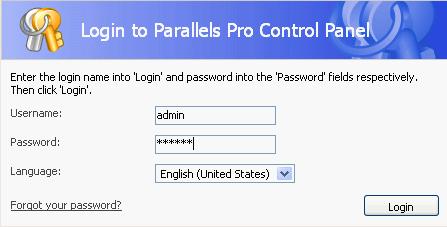 Logging in as the Server Administrator 31 Logging in as the Server Administrator Once you install Parallels Pro Control Panel 10.3.1, you can use your Web browser to access Parallels Pro Control Panel 10.