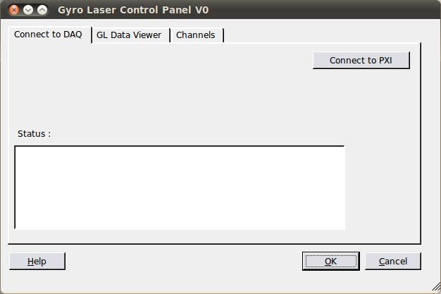 Gyro laser user Interface in host computer Connect to PXI to receive data files of