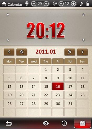 Music, then choose Local Disc, then Record Folder CALENDAR Click to adjust the month.