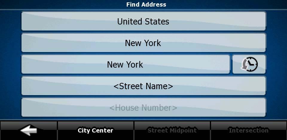 2 Entering an address or part of an address If you know at least a part of the address it is the quickest way to select the destination of the route.