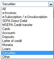 8.6.12. Securities Select the Securities transaction type in the drop-down list.