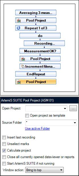 Figure 9: Properties of the Pool Project block that starts the calculation Once the calculation is performed and the result is displayed, the user should be allowed to decide whether he wants to