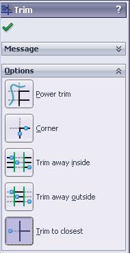 D. Trim. Before Trim Step 1. Click Trim Entities Sketch toolbar. (S) on the Step 2. In the Property Manger select Trim to closest, Fig.