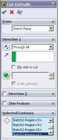F. Extruded Cut Spokes. Step 1. Click Features on the Command Manager toolbar.