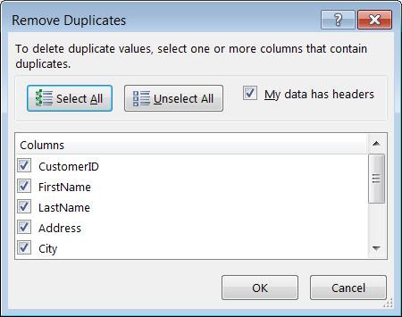 Removing Duplicates Sometimes a large spreadsheet may have duplicate rows. This usually occurs when more than one person enters data into a shared worksheet.