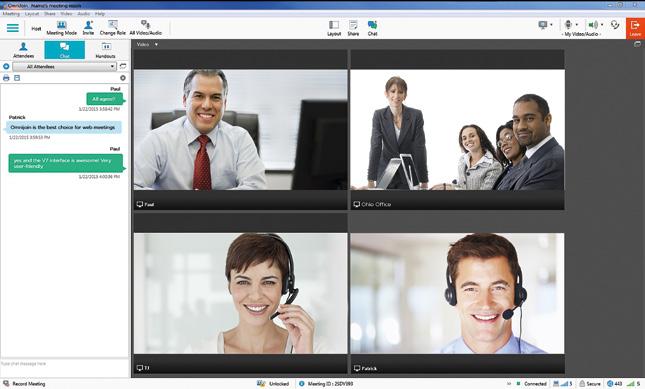 Chat Function Communicate with other meeting attendees, individually or in groups click chat and