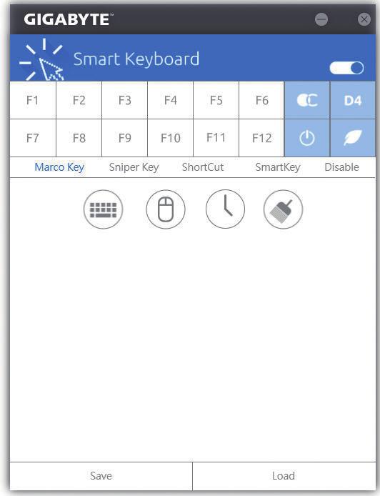 5-2-13 Smart Keyboard GIGABYTE Smart Keyboard allows you to set your own hotkeys using the F1 through F12 keys.
