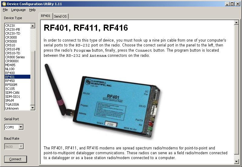 Configuring the RF4xx with CSI Device Configuration Software For wireless applications the RF4xx spread spectrum radio must be configured for use with the AVW2xx.