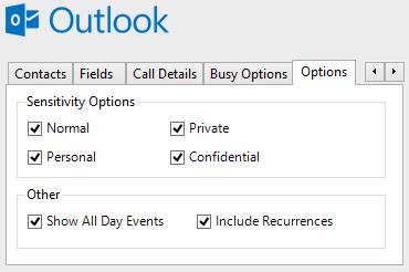 Microsoft Outlook Sensitivity options The sensitivity type of the appointment can be used to filter what type of appointments will be used to automatically change the DND status.