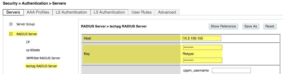 Figure 76. Add RADIUS Server 2. Add Server Group. Click on Server Group, type a Name for the Server Group in the bo