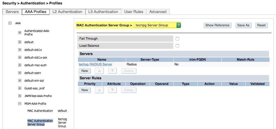 From the MAC Authentication Server Group pulldown, select the Server Group added in step 2 above. Click Apply. d. Click on RADIUS Accounting Server Group in the left hand column.