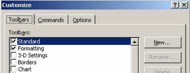 To turn off the abbreviated/dynamic menus. 1. Select View, Toolbars, Customize. 2.
