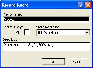 Type the name of the macro in the Macro name box 4. Indicate, if necessary, the shortcut key that will run the macro. 5.
