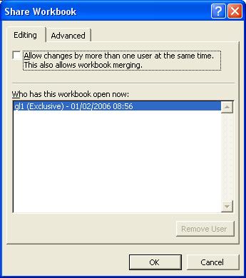 You can see the names of the users who are currently working with the workbook, in addition to the date and time they opened the workbook. 5. Click OK.