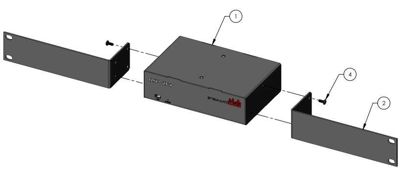 5.3.1.2 Universal Mounting The DSP 4x4 also has a universal bracket available which allows the unit to be mounted against a wall or under a table.