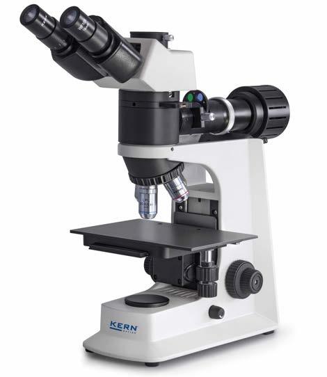 Metallurgical microscope KERN OKM-1 Illumination unit with filter disc Stage and objectives LAB LINE MET The metallurgical reflected light microscope for material testing and surface testing, as well