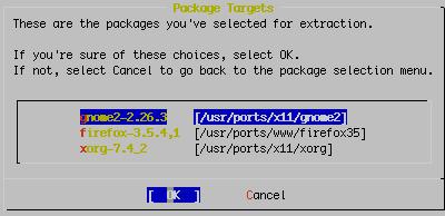 Additional packages: verify choices Be sure OK is chosen and then