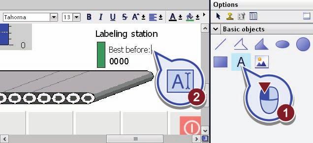 Create a text field over the filling station and label it with "Filling station / mixer". 5.