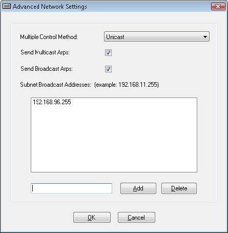 The Advanced Network Settings provides additional methods to configure the network communications between VIP-848 devices.