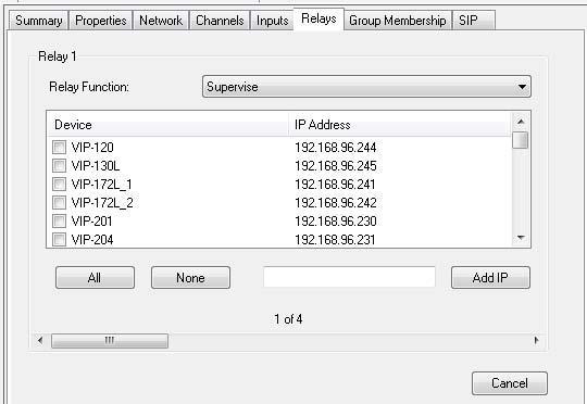 Supervise: Valcom Page device types, such as the VIP-801, have the ability to monitor other Valcom devices.
