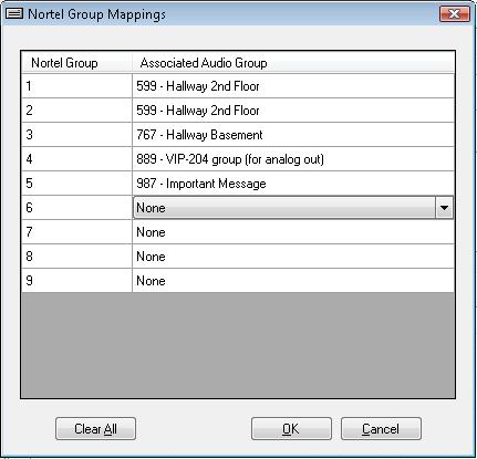 associated with a Nortel group. When a page is sent to a Nortel group, the mapped Valcom group will also receive the page.