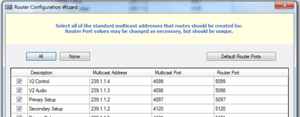 Select all of the standard multicast addresses for which