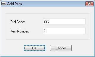 This dialog box allows a relay to be defined in the Dial Code Item format for use in a Control Group.