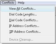 If conflicts are detected following a system scan the VIP-102B informs users via a list showing the categories that have conflicts.