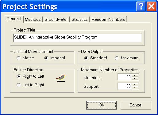 Slope Stability Demonstration 3 Model Start the Slide Model program.