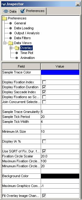 9.6 Spatial Overlay View Preferences The spatial overlay view preference settings cover the following parameters: Sample Trace Color: Sets the color to be used to show the sample trace; Display