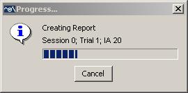 Figure 6-14. Progress Dialog Box Displayed when Creating the Interest Area Report 6.8.3.