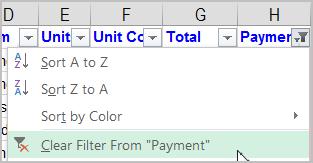 The new filter will be applied. In our example, the worksheet is now filtered to show only Overdue from Central Region.