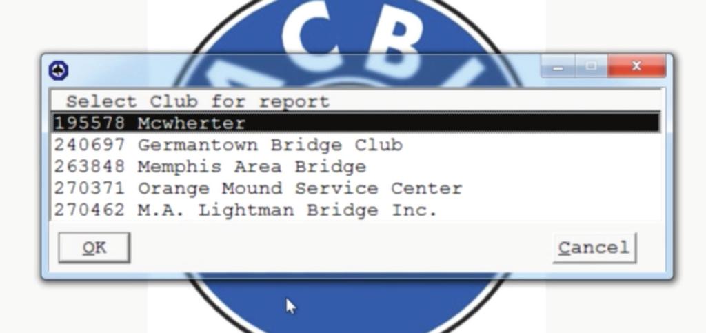 select ACBL Reports from the menu. 2.