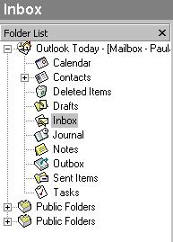 Figure 34: The folder list displays the new folder