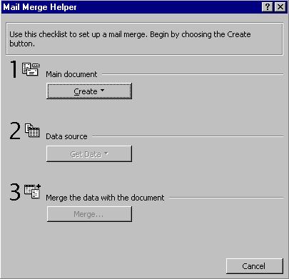 Figure 35: In the Mail merge dialog box you select