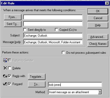 Figure 56: Creating or editing even an advanced rule is simple with the intuitive and powerful Folder Assistant edit rule dialog box. Customize that Contact Form!