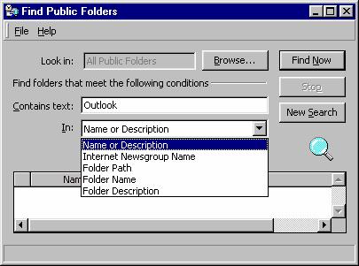 Figure 4: The Find Public Folder Feature, makes it easy to find information in and about public folders Customizing Outlook To customize Outlook's basic functionality, begin by exploring the Options