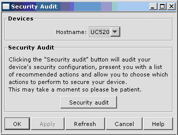 Running the security audit allows the administrator to quickly determine whether or not changes need to be made to the UC520 s configuration to better secure it against possible problems.