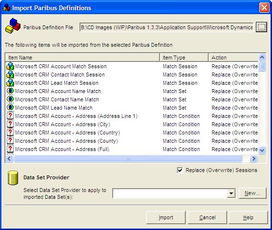 Setting up Paribus Discovery for Microsoft Dynamics CRM Figure 6 - Import Paribus Definitions Dialog Select the Paribus Discovery for Microsoft CRM Definition file you wish to import by clicking the