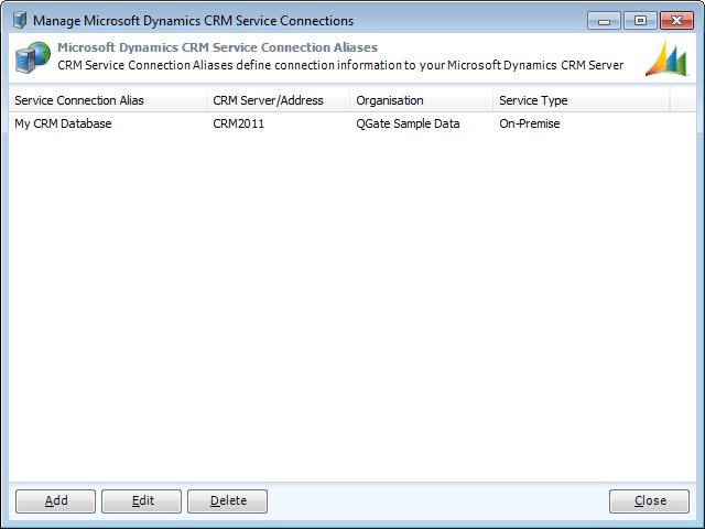 Processing Duplicate Records in Microsoft Dynamics CRM Configuring Microsoft Dynamics CRM Connection Details From the main login screen clicking on the eclipse ( ) button next to the CRM Service