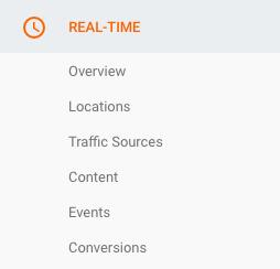 Useful Reports Real-time Section This section allows you to monitor activity on your site as it happens.