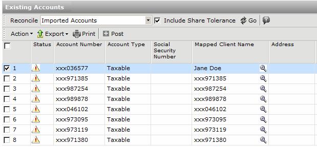 Handling Warnings in the Accounts Blotter Handling the Client match found based on client name or SSN. Please 5.