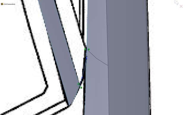 For the top sketch for the rest of the A-pillar I make it tangent to both the top edge of