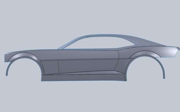 I am going to start with the top part of the nose cone. This will help us define the hood and the rest of the bumper.