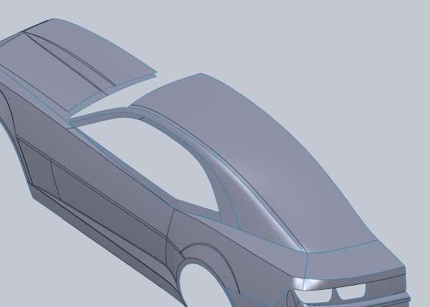 After you create the surface you can trim the rear window out.